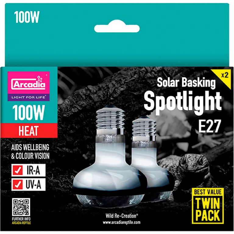 Arcadia solar basking spotlight 100 watt twin pack - Aquadistri