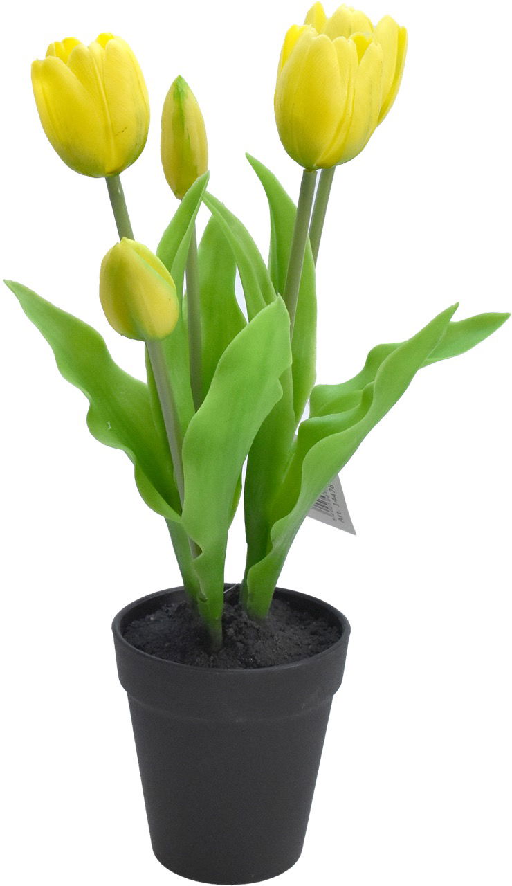 Tulp in Pot 30,5cm Geel - Driesprong Collection