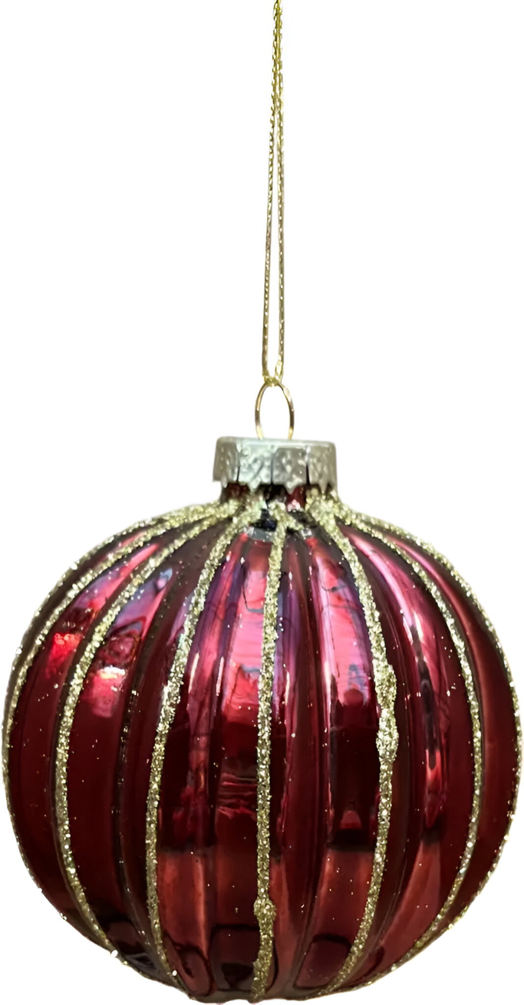 Uniplant Kerstbal bol lijn ossenbloed 8 cm  - 