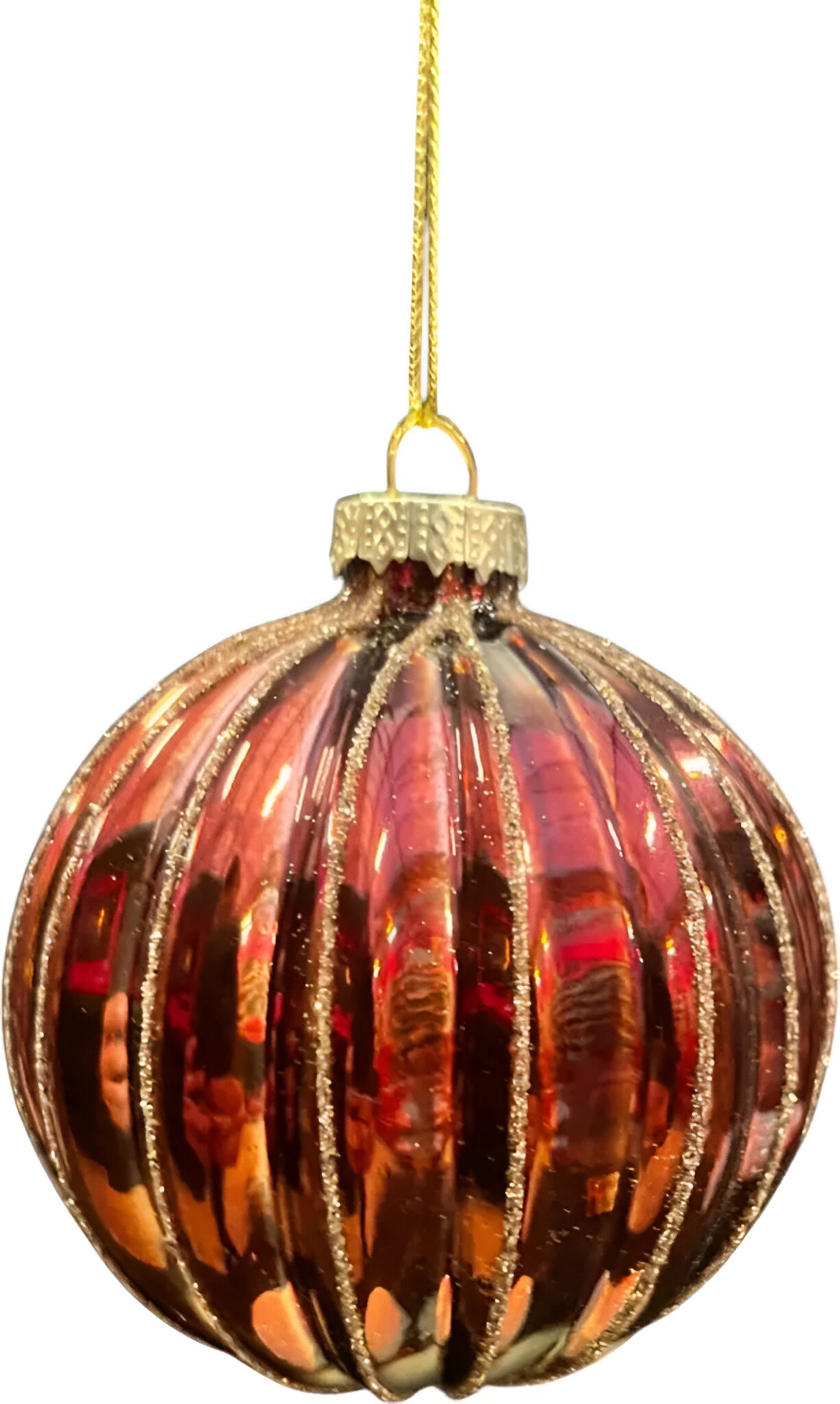 Uniplant Kerstbal bol lijn espresso 8 cm  - 