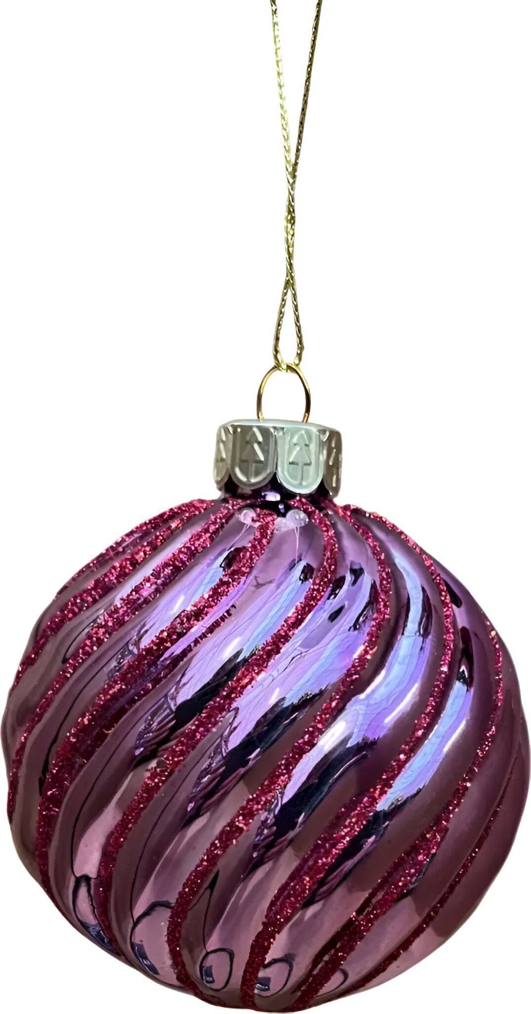 Uniplant Kerstbal swirl vintage roze 8 cm  - 