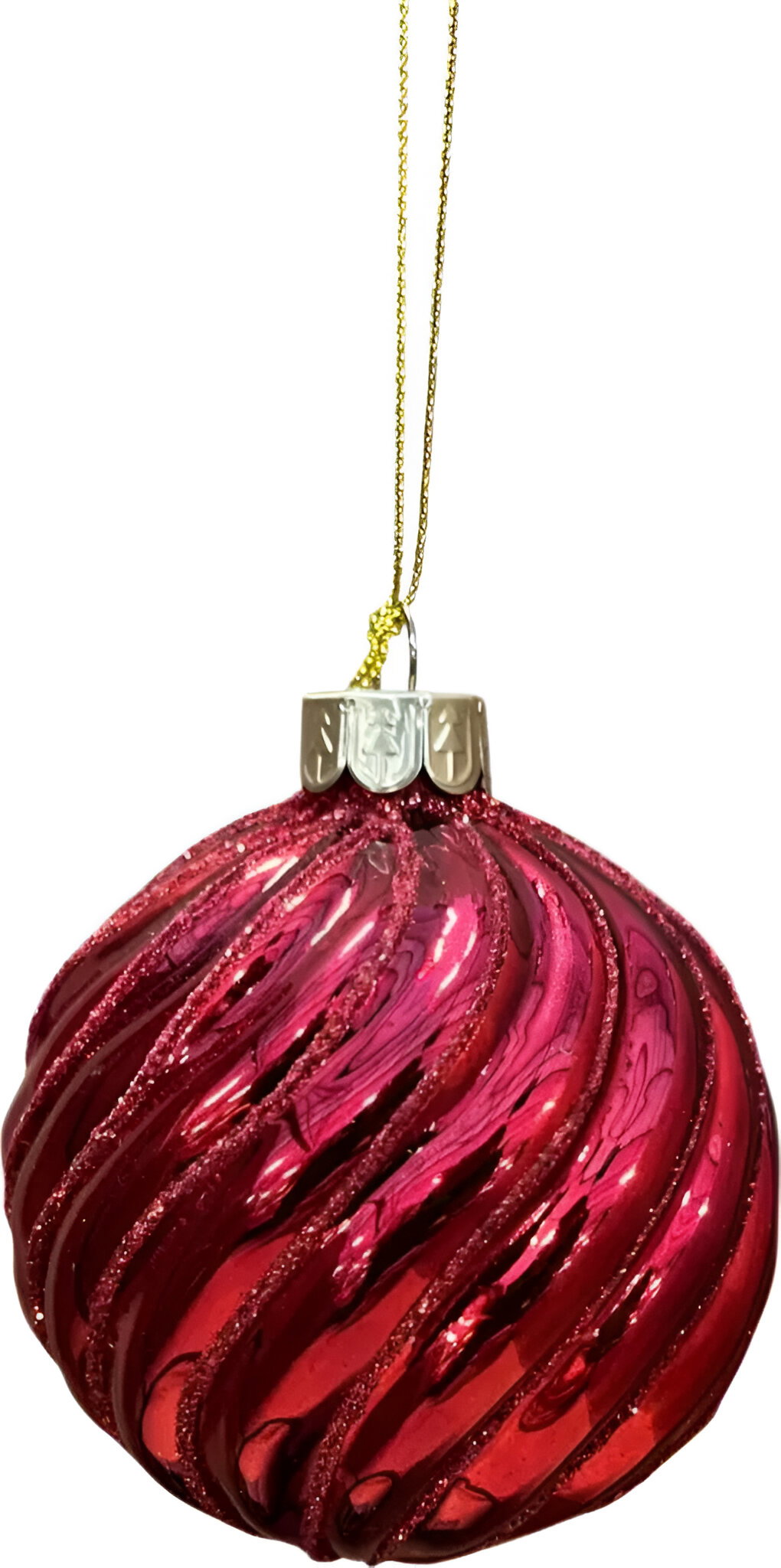 Uniplant Kerstbal swirl rood 8 cm  - 