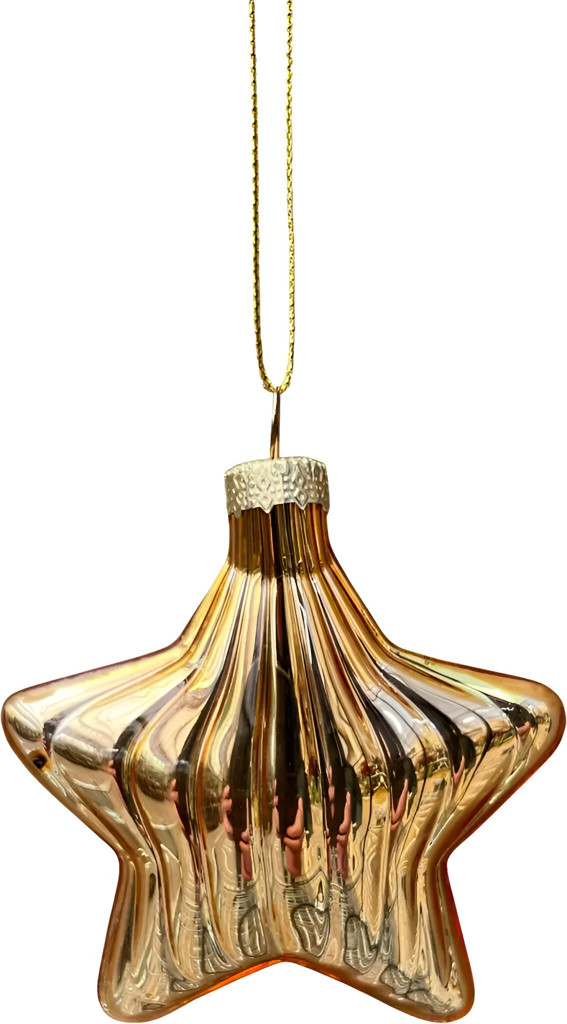 Uniplant Kerstbal ster goud 8x8 cm  - 