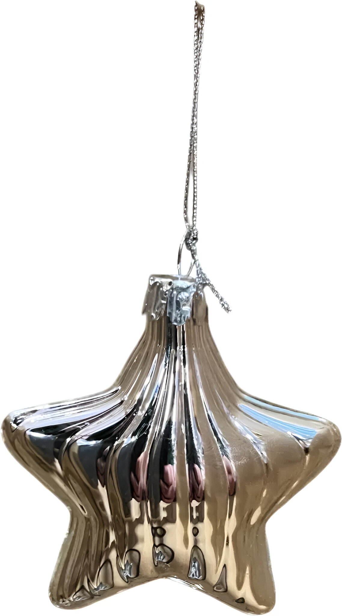 Uniplant Kerstbal ster zilver 8x8 cm  - 