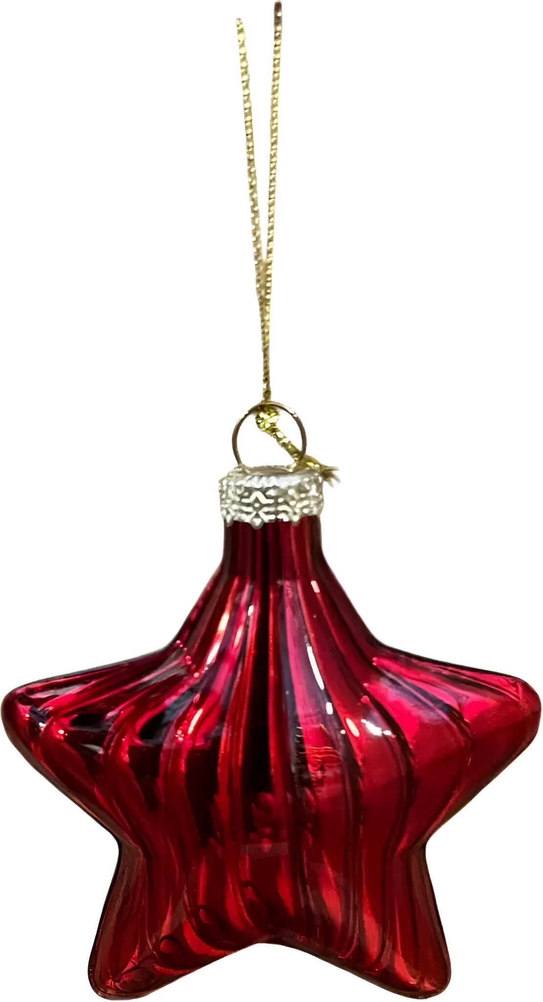 Uniplant Kerstbal ster rood 8x8 cm  - 