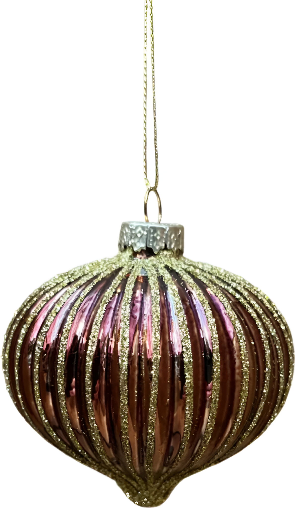 Uniplant Kerstbal streep espresso 8 cm  - 