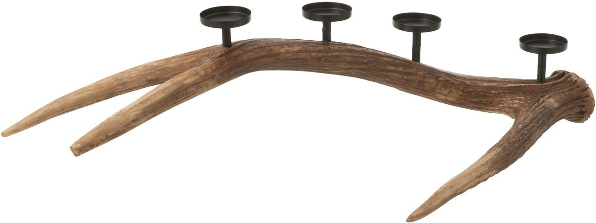 Kaarshouder antlers polyresin bruin s 65x30x17,5 cm Jolipa - Hortus