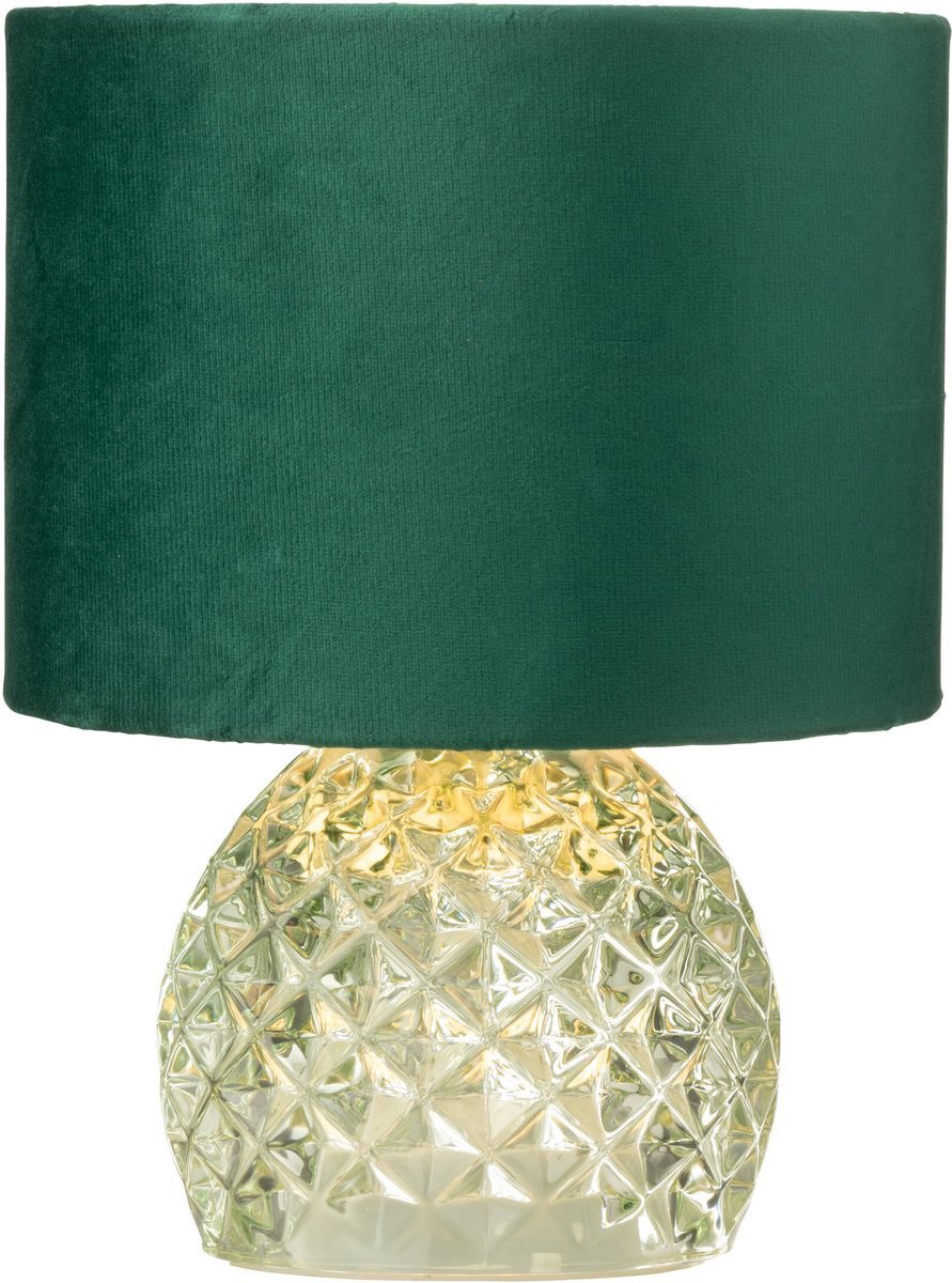 Tafellamp glas led lichtgroen 17,2x17,2x23 cm Jolipa - Hortus
