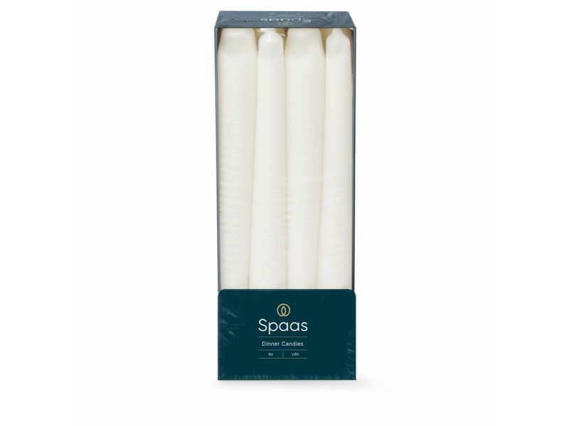 Spaas Dinerkaars d2.1h25 cm wit 8st - 
