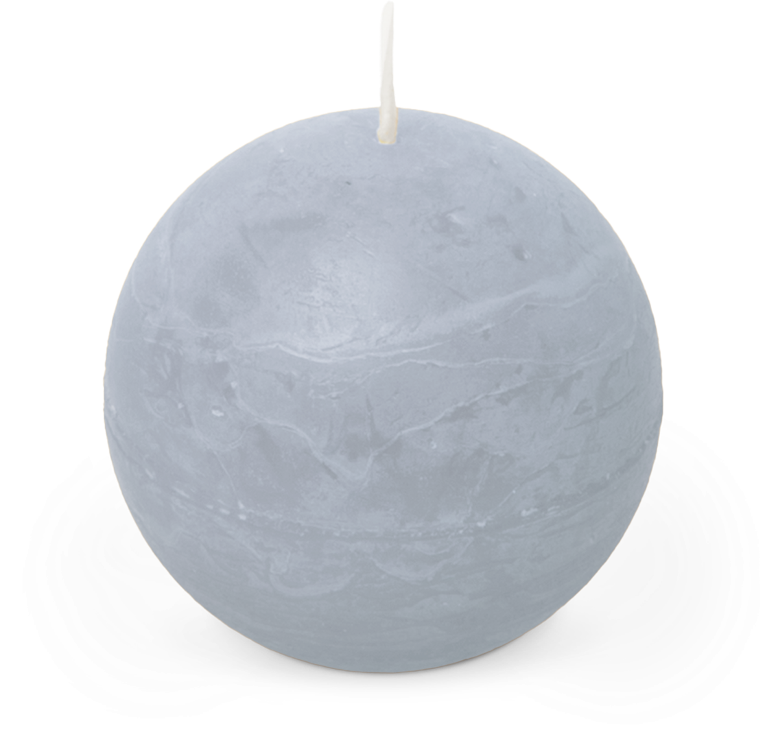 Spaas Rustiek Kaars Bol 80mm-lichtblauw - 