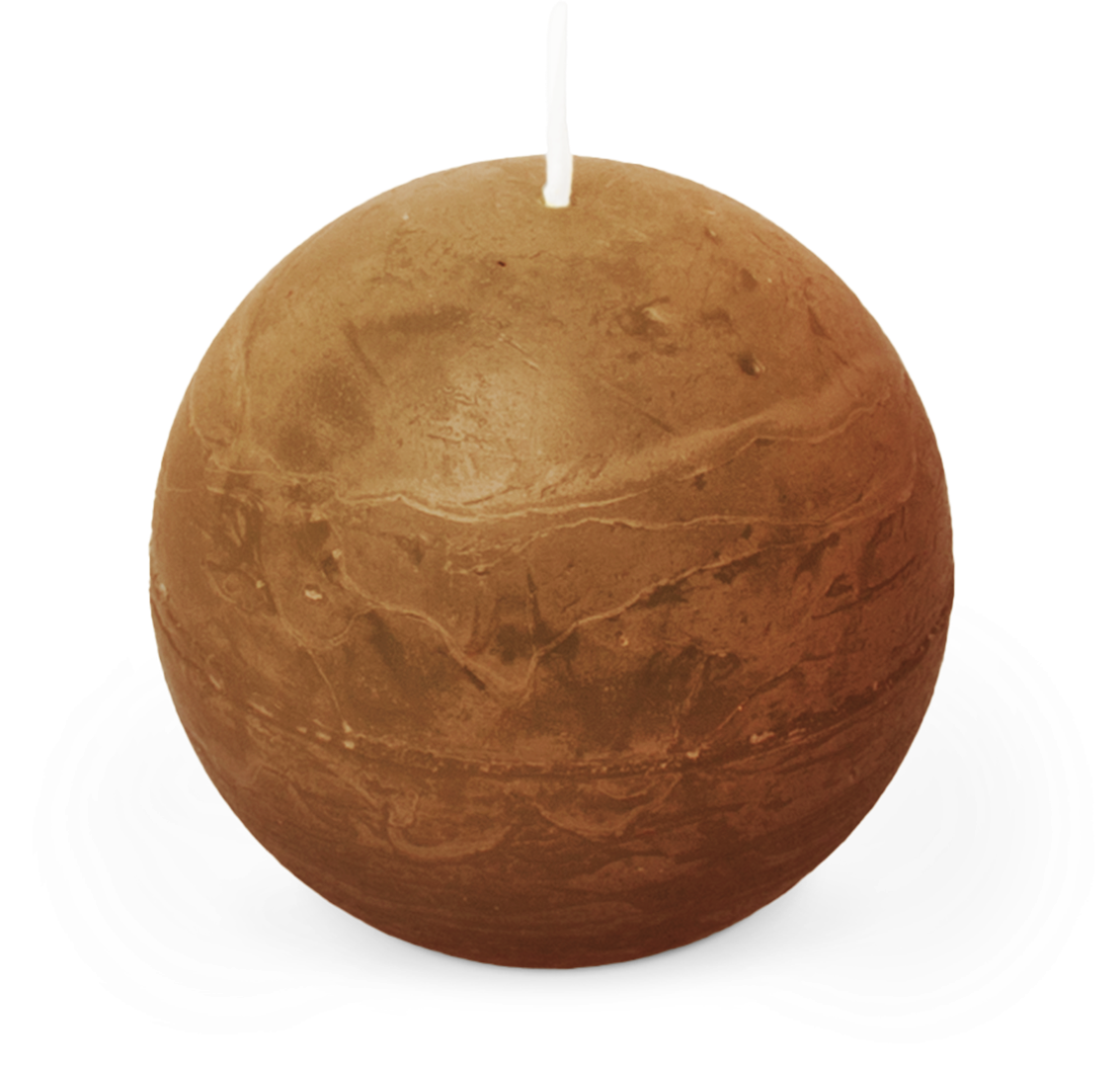 Spaas Rustiek Kaars Bol 80mm-cognac - 