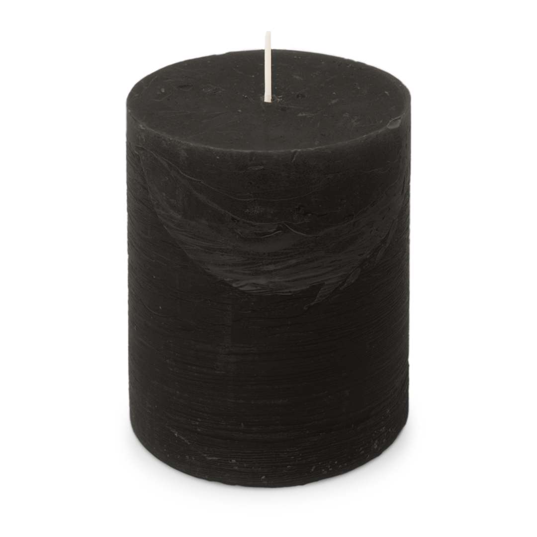 Rustiek Kaars 100/130mm-zwart - Spaas