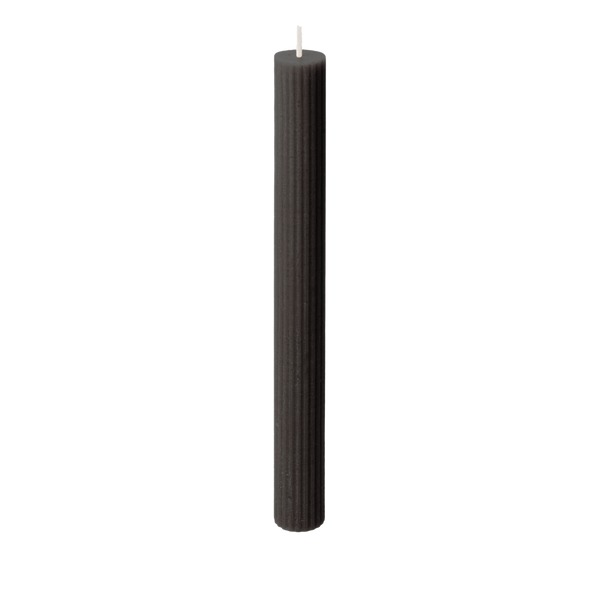 Dinerkaars rib d2.2h24cm 10u zwart Spaas Kaarsen NV - Spaas
