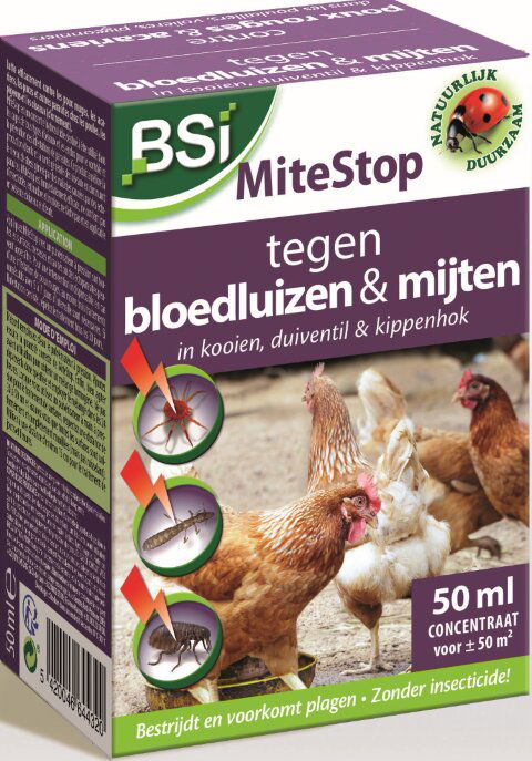 Insecticide bloedluizen mijten Mitestop concentraat 50 ml BSI