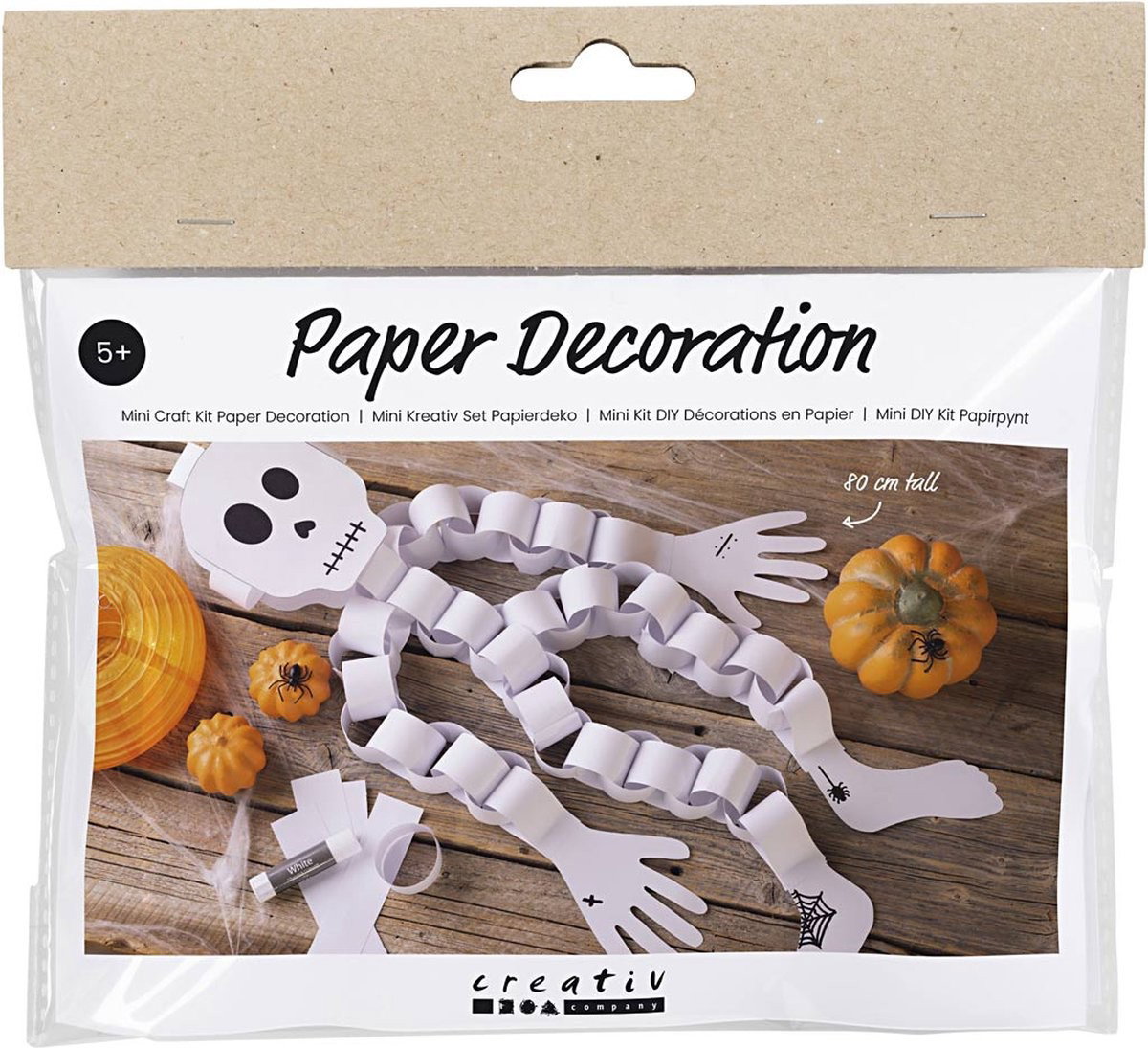 Mini hobbyset decoraties van papier,zwart/wit, skelet 1 doos Creativ Company Hortus - Hortus