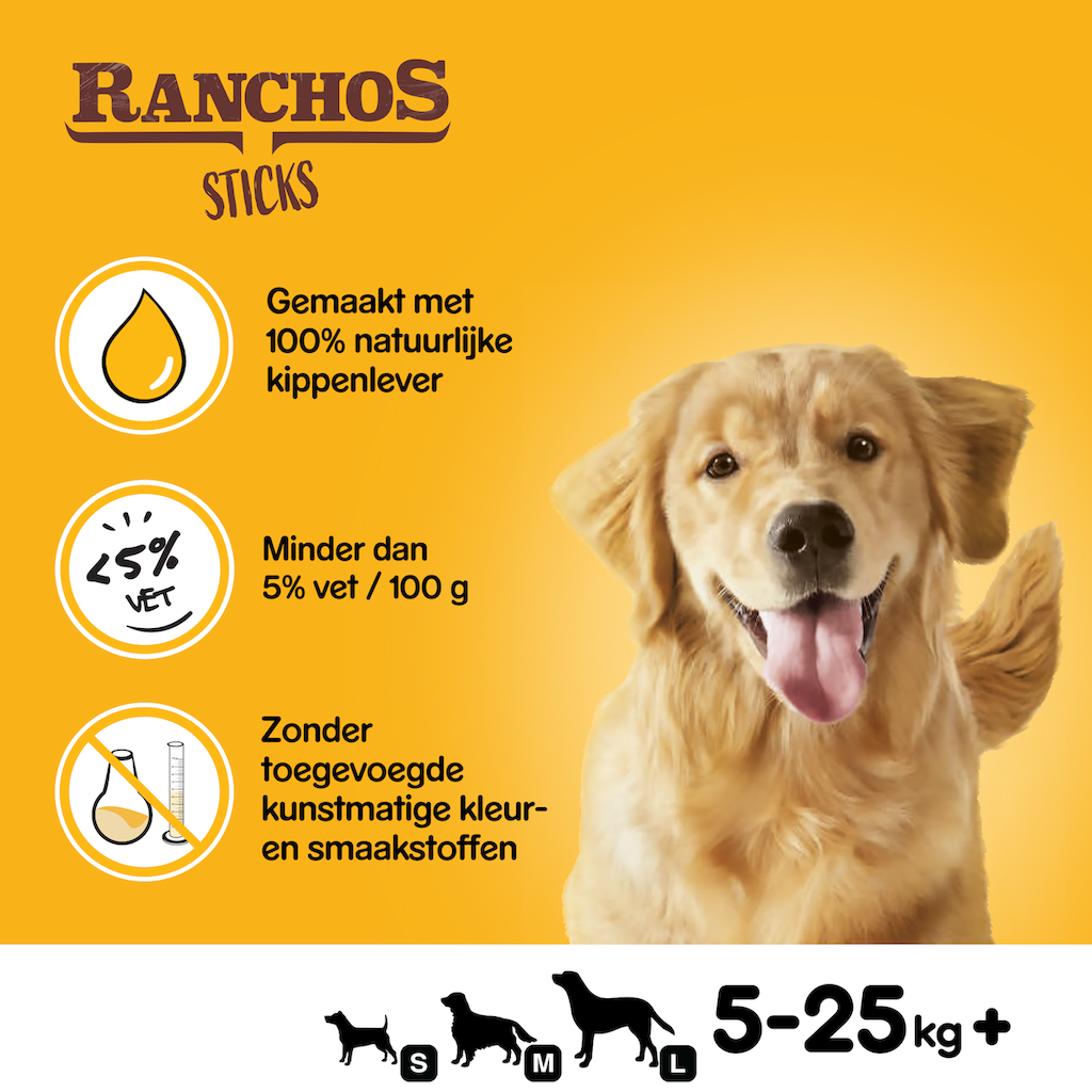 Ranchos Sticks Kip Hondensnack 60 gram - Pedigree