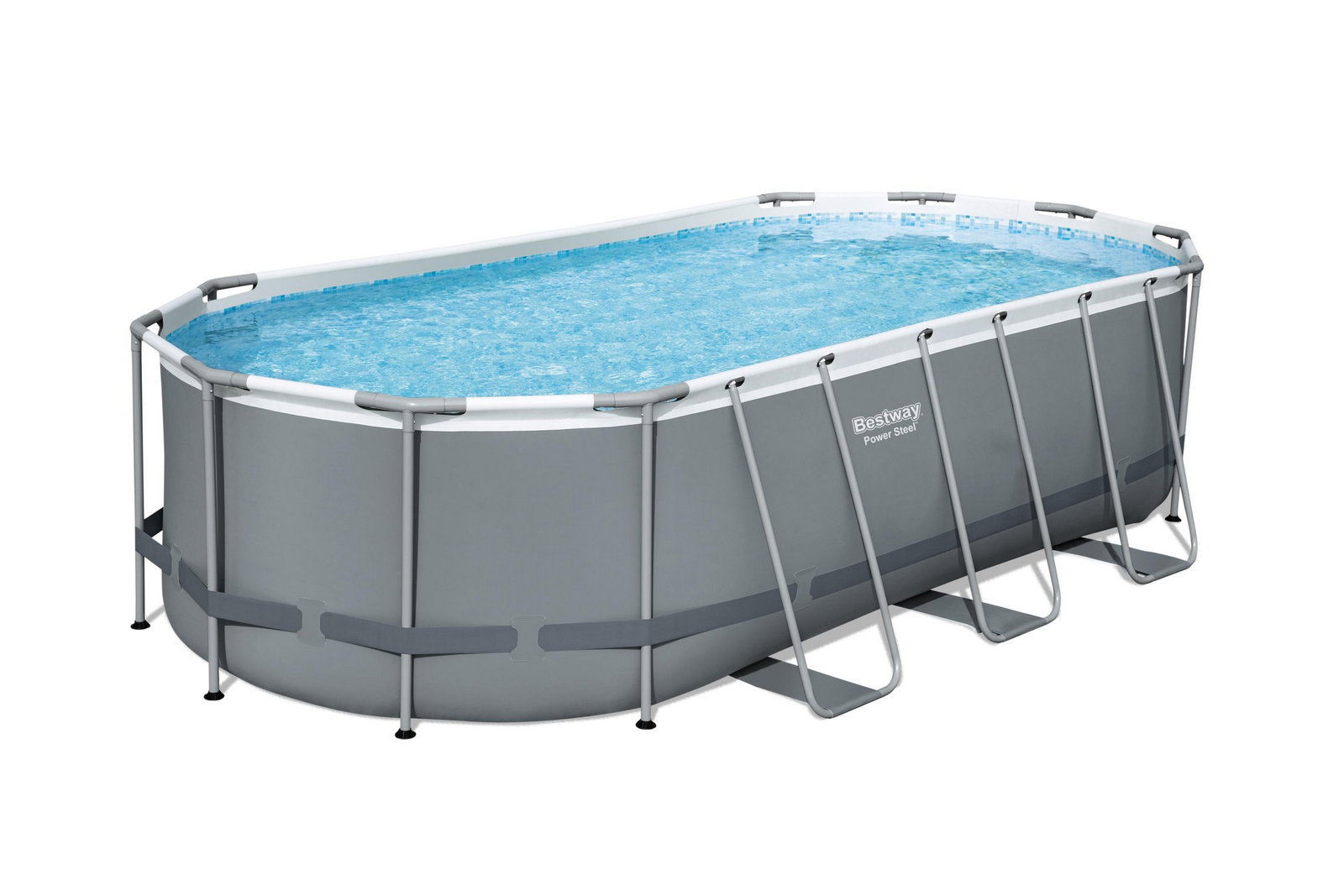 Bestway Zwembad steel pro max set ovaal grijs 549