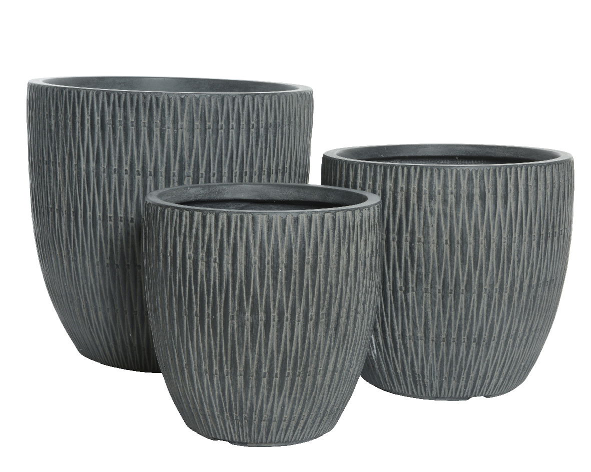 James Planter set van 3 Fibre Clay Antraciet - KSD