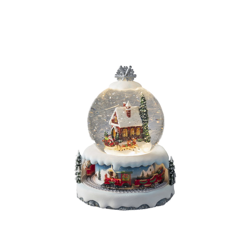Kerstman in slee globe-lantaarn LED met muziek/USB Konstsmide - Konstsmide