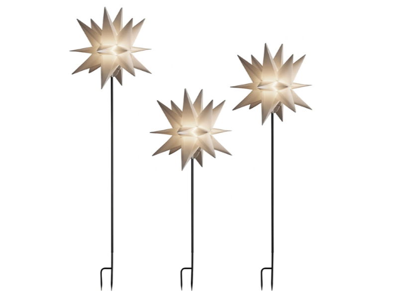 Konstsmide 3d kunststof sterren op voet led set van 3, 80/100/120x40 cm - Konstsmide