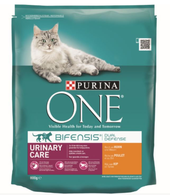 Kattenvoer one urinary care rijk aan kip & tarwe brokjes 800 gr - Purina