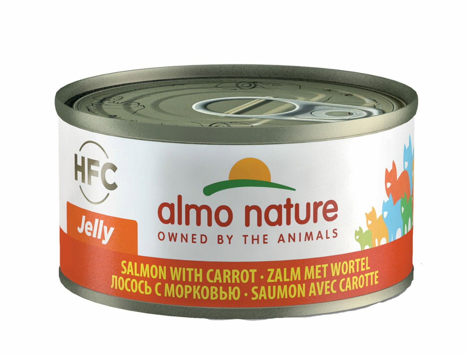 Nat hfc cat jelly zalm/wortel 70g Almo Malanico - Malanico