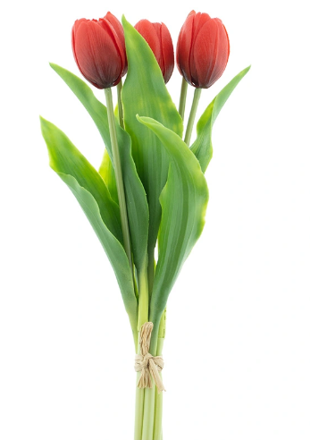 Bosje kunst tulpen Holland Sally X5 red 36 cm - Buitengewoon de Boet