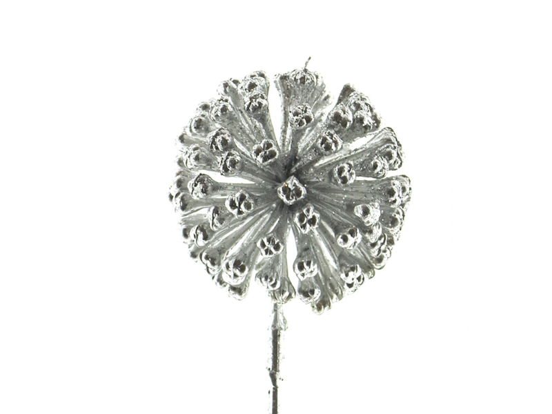 Kunstbloem allium ball silver, 27 cm - Hortus