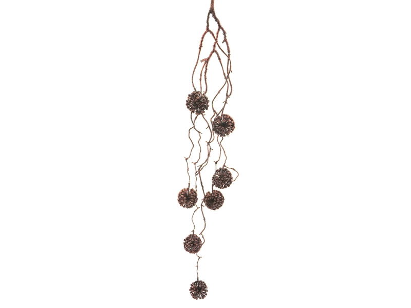 Kunstbloem allium ball spray hanging copper 87 cm - Hortus