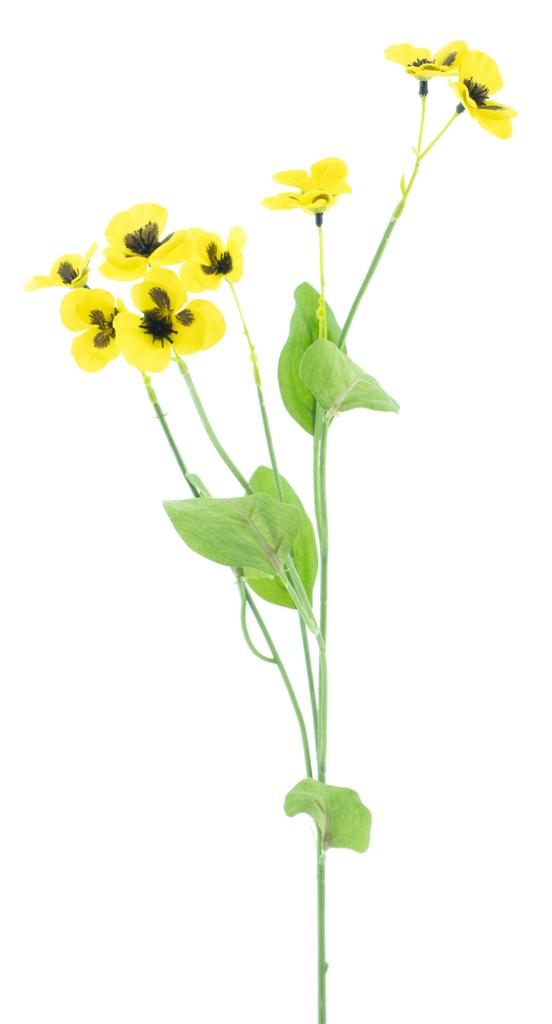 Mini pansy spray yellow 61 cm kunstbloemen Nova Nature