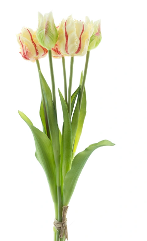 Bosje kunst tulpen Parrot Sally x5 red 40 cm - Buitengewoon de Boet