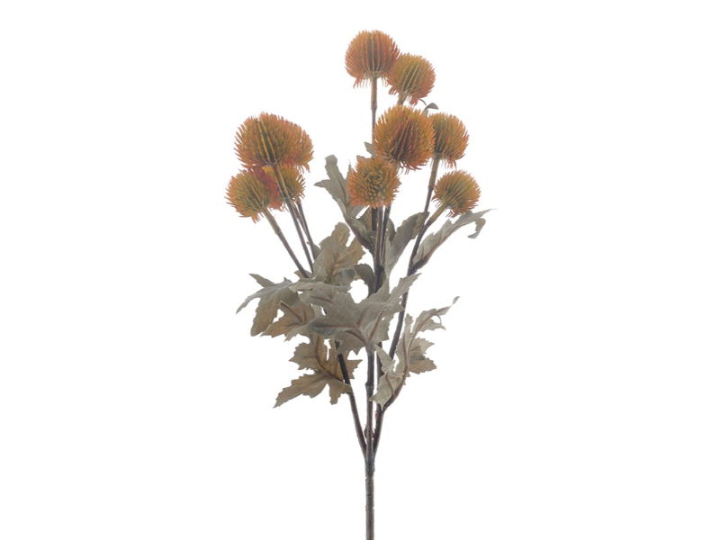 Kunstbloem globe thistle orange/yellow, 57 cm - Hortus