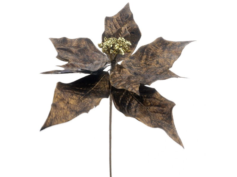 Kunstbloem poinsettia gold, 64 cm - Hortus