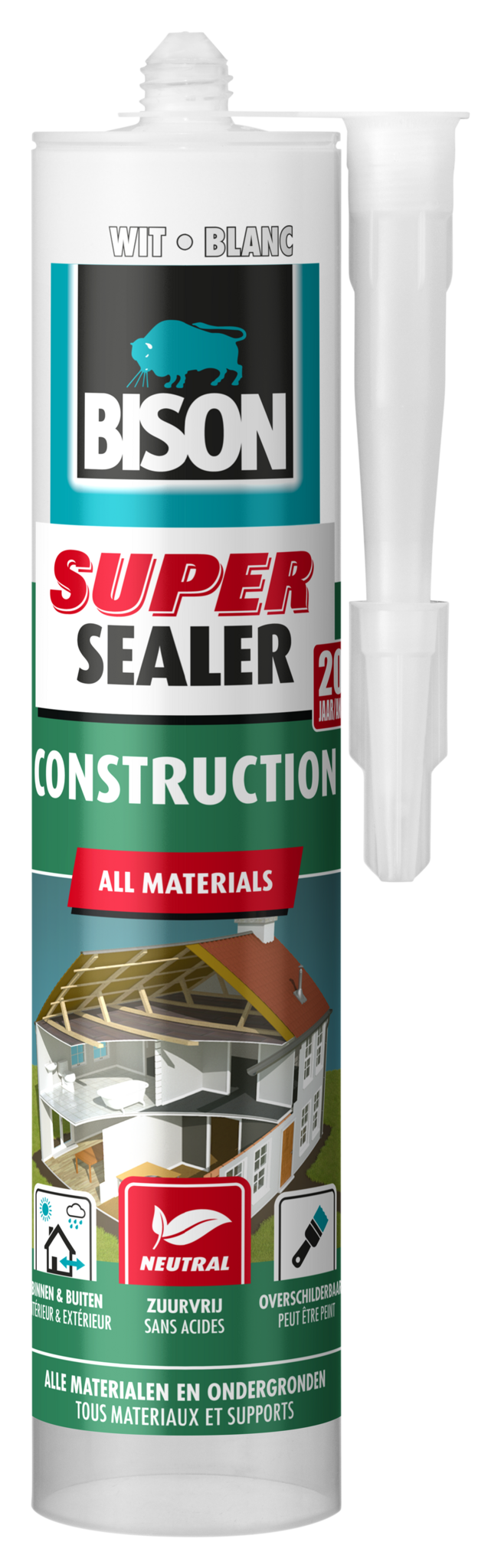 Super Sealer Construction Koker Wit 290 ml Bison