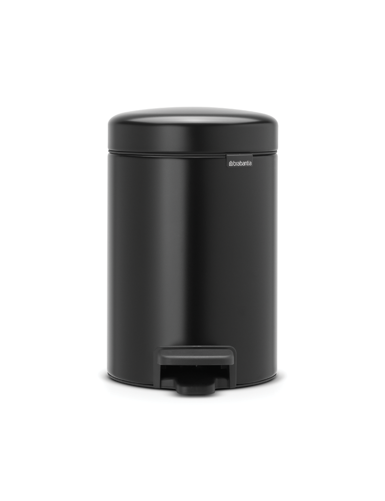 NewIcon pedaalemmer 3 liter met kunststof binnenemmer Matt Black Brabantia