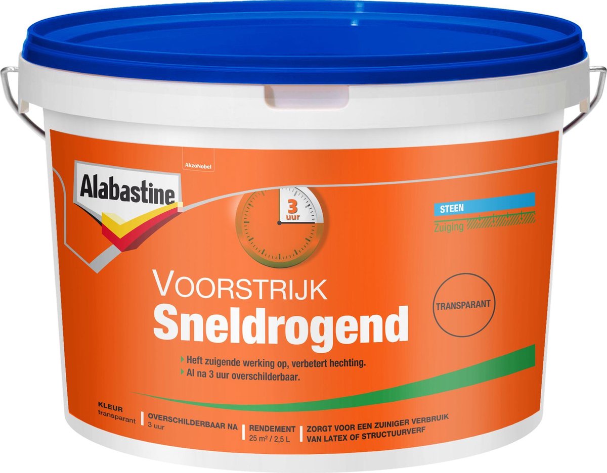 Alabastine voorstrijk sneldrogend transp 2,5l VEBA