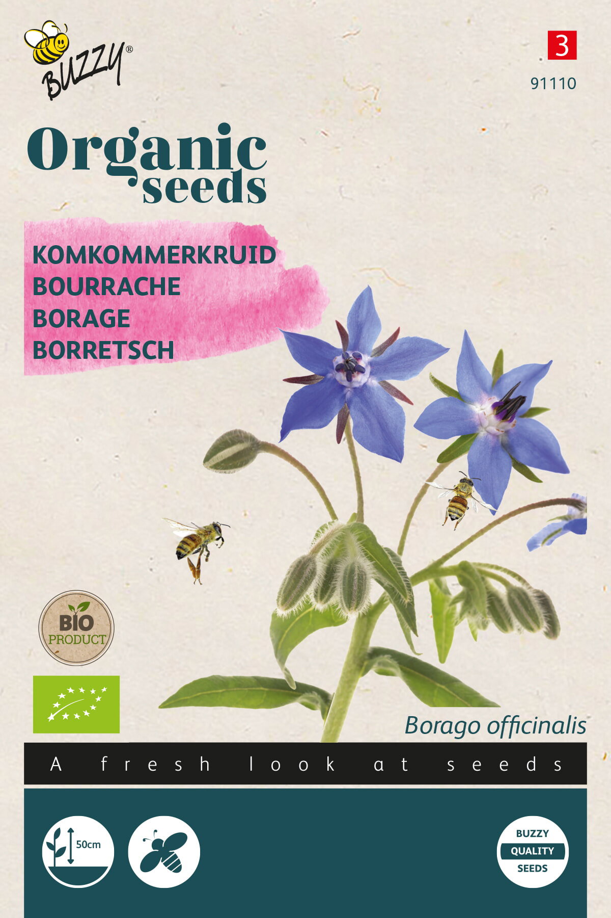 Organic Komkommerkruid (Bio) zaden Buzzy - Buzzy