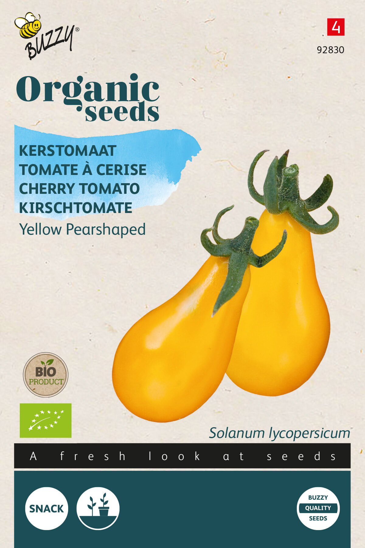 Organic Tomaat Yellow Pearshaped (Bio) zaden Buzzy - Buzzy