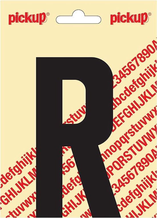 Plakletter Nobel Sticker zwarte letter R Pickup