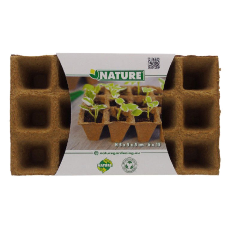 Biopottrays 5x5x5 cm 6x15stuks Nature