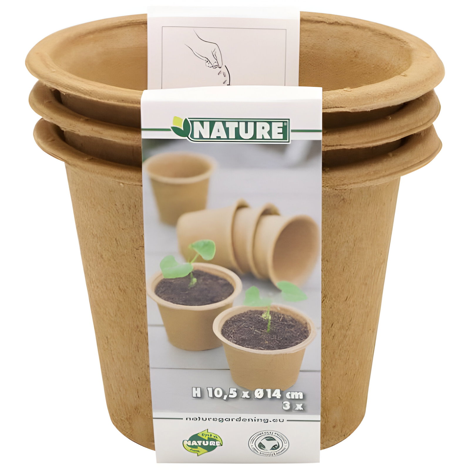 Biopot h10,5d14 cm 3st Driesprong Collection - Driesprong collection