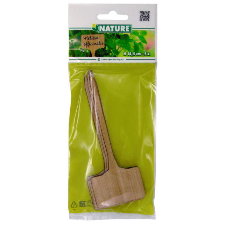 Plaatetiket bamboe 14.5 cm 5x Nature