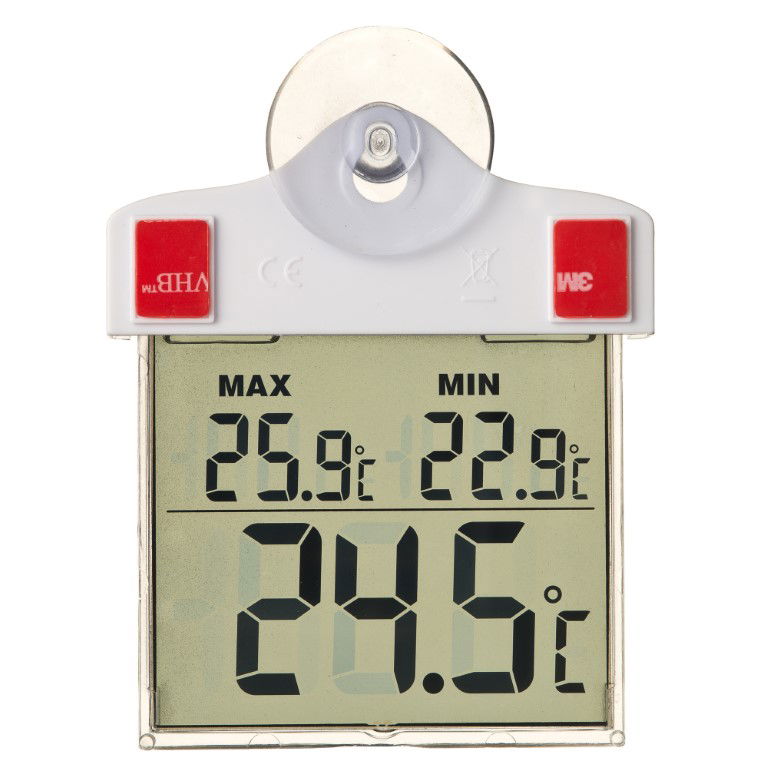 Raamthermometer digitaal met zuignap Nature