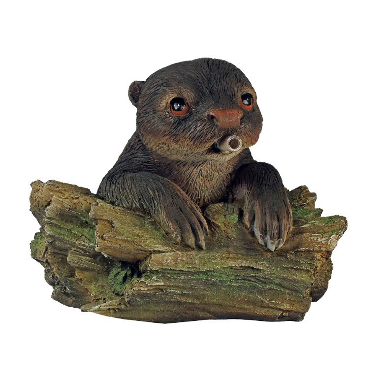Ubbink Drijvende spuitfiguur Otter op boomstam – bruin