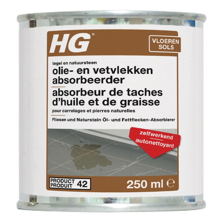 Tegel en natuursteen olie en vetvlekken absorbeerder 250 ml HG