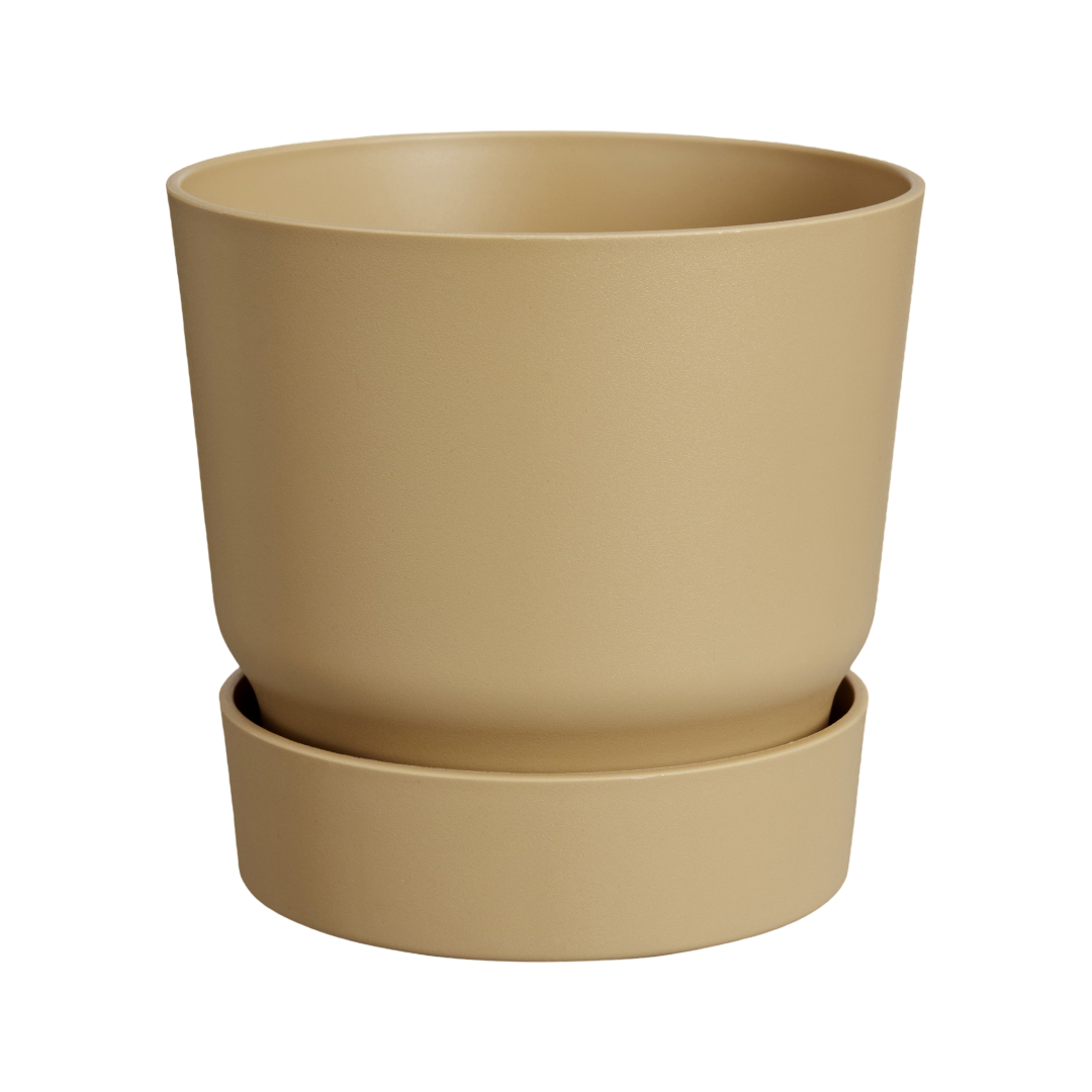 Elho Greenville round 18cm goudkleurig zand bloempot – geel