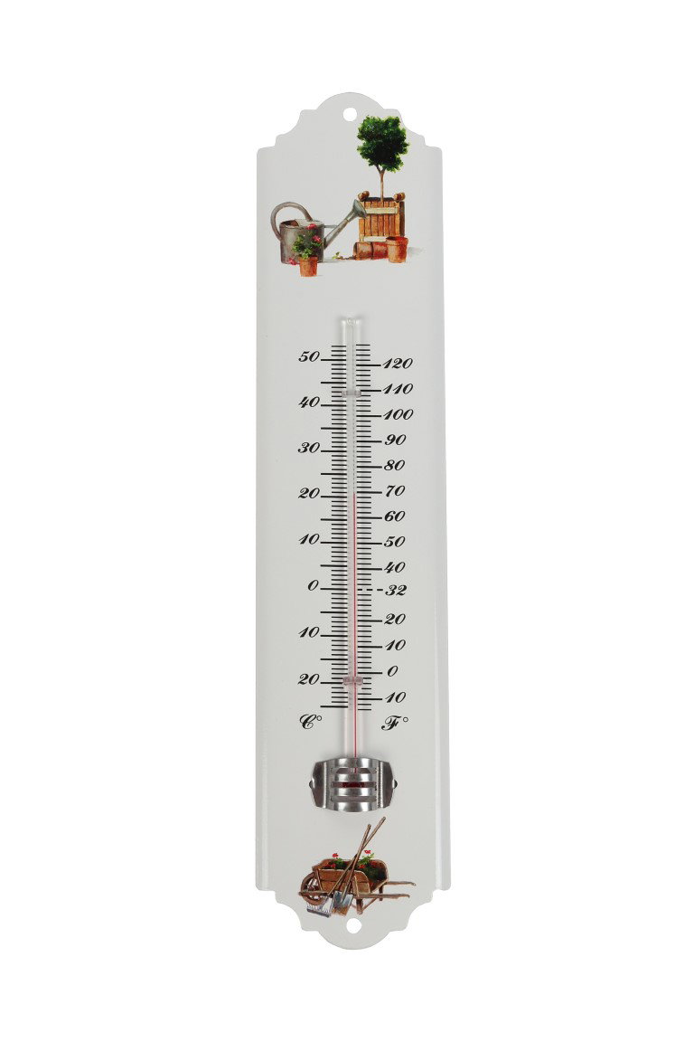 Thermometer Metall weiß 30 cm