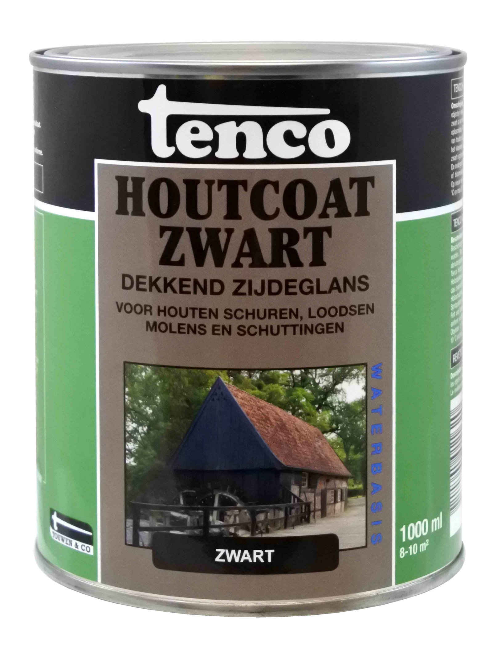 Tenco Houtcoat waterbasis zwart 1l verf/beits