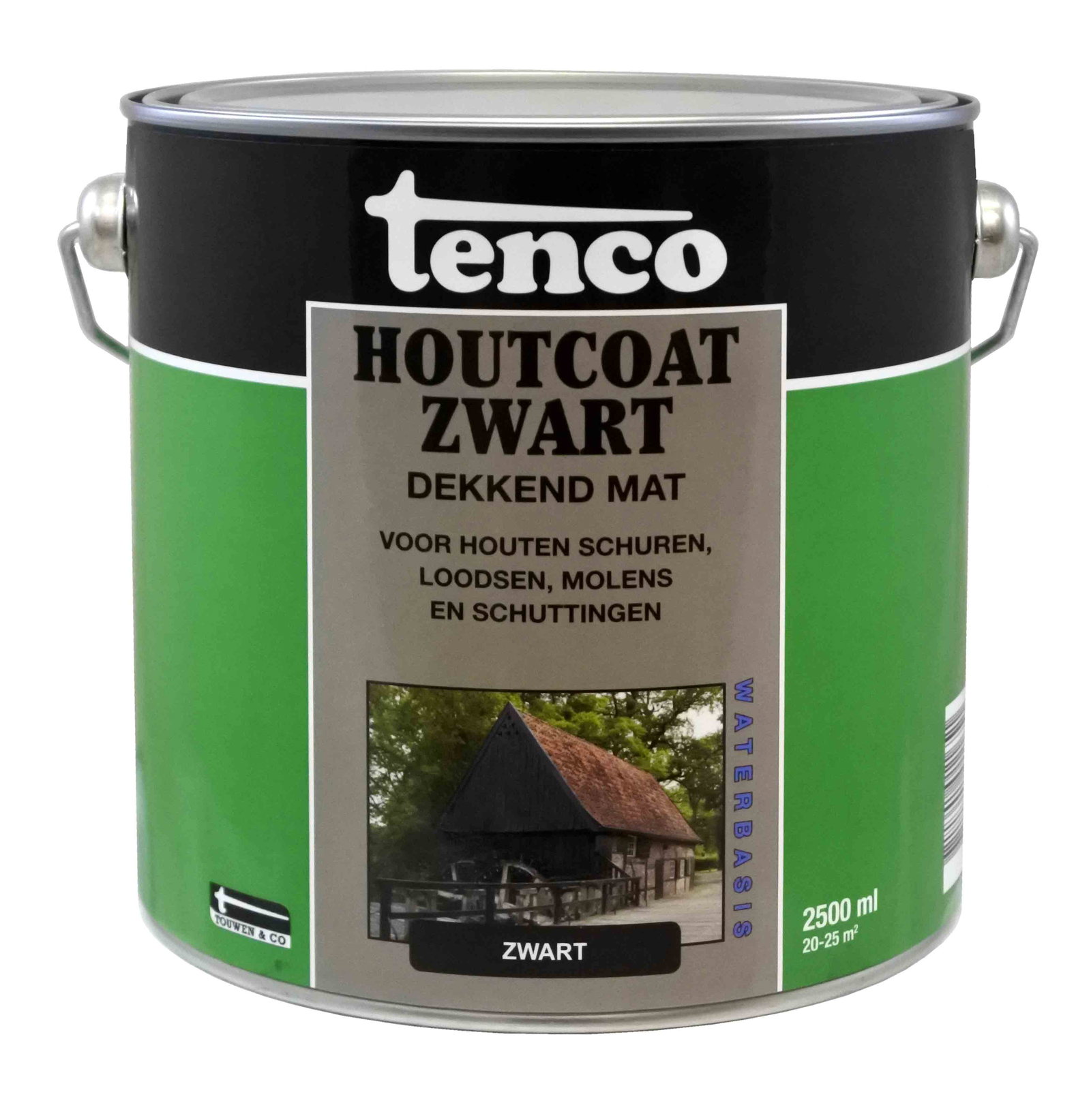 Tenco Houtcoat waterbasis zwart 2,5l verf/beits I