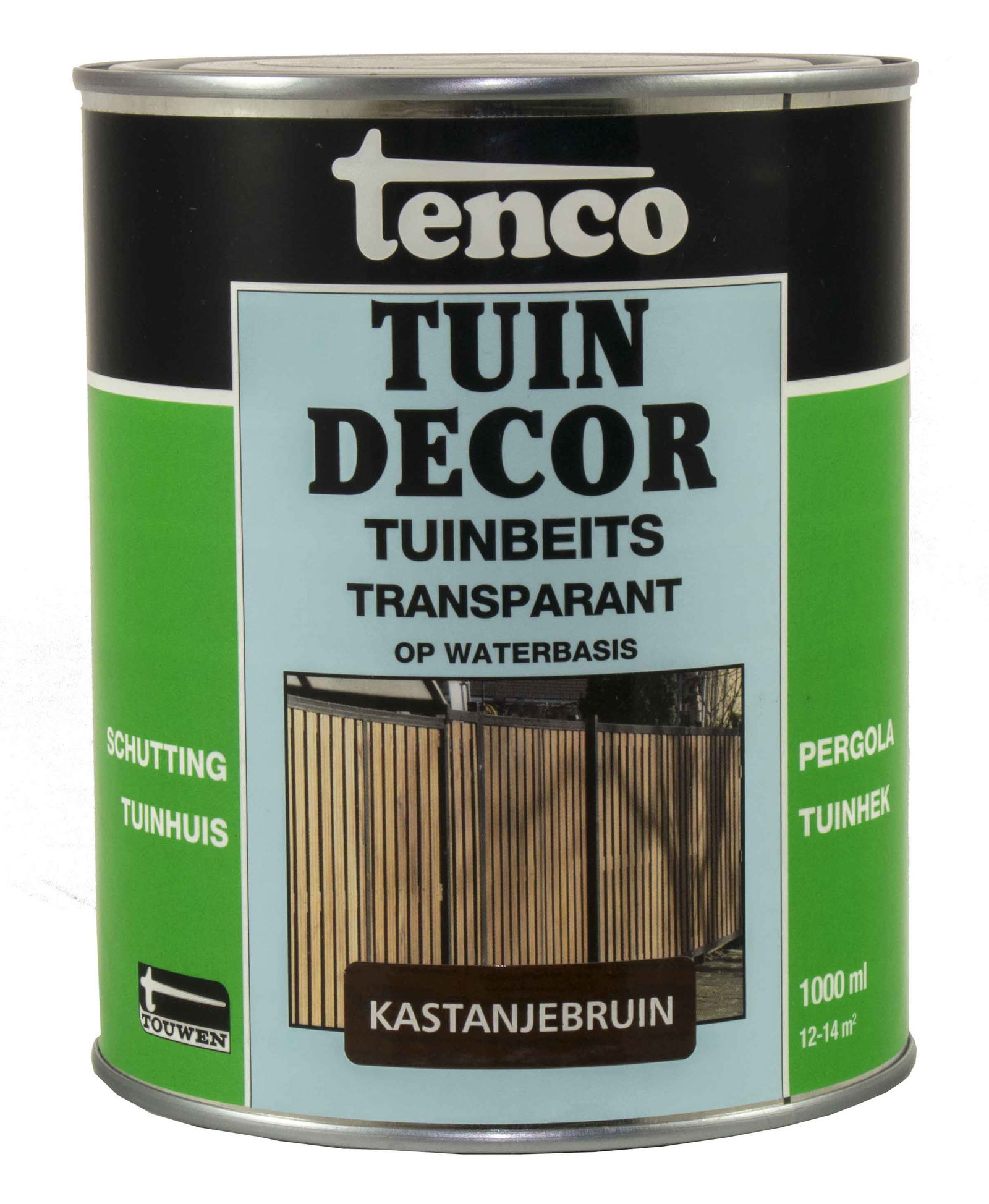 Tuindecor transparant kastanjebruin 1l verf beits tenco